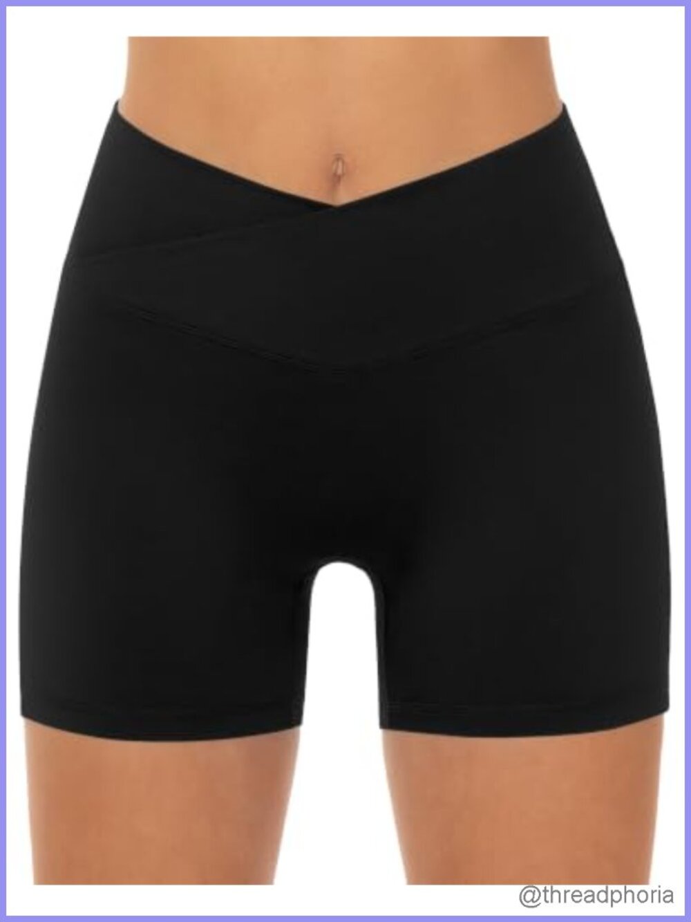 Runhit Crossover Biker Shorts Women High Waist Yoga Gym Tummy Control Shorts
